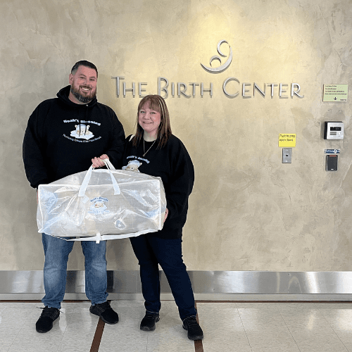 Teryn and Harley at the birth center